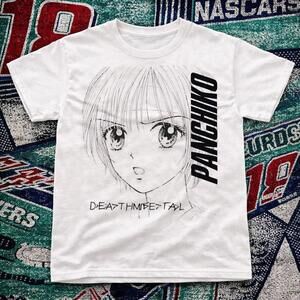 Panchiko Anime Graphic T Shirt White Manga Girl Tee Indie Alt Streetwear